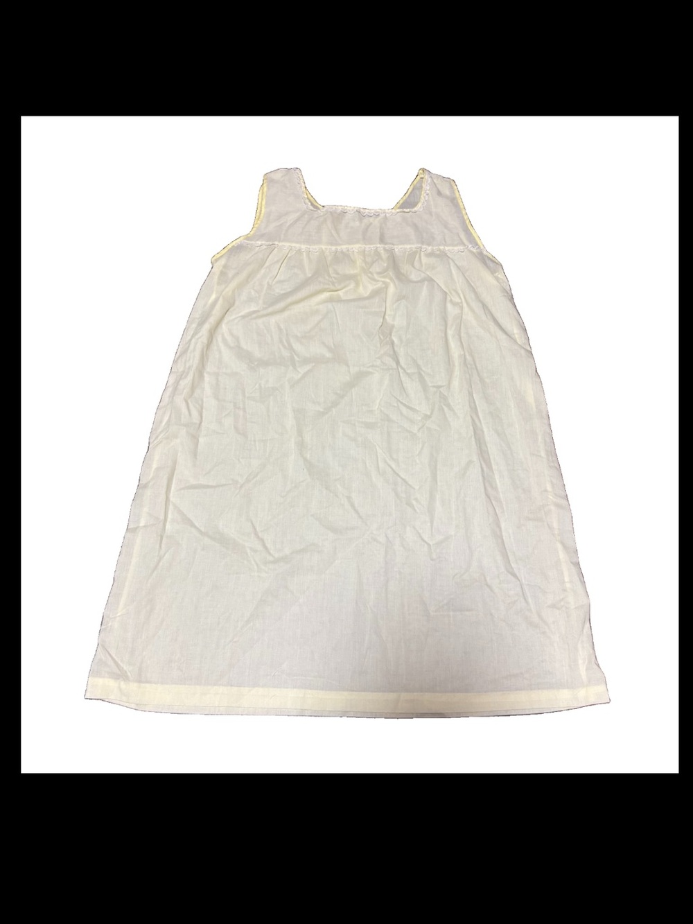 Vintage Pale Butter Yellow Dainty Night Gown Dress Granny Farmhouse MooMoo MED